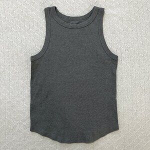 ✨ SO Grey Ribbed Crew Neck Fitted Tank Top – Size M ✨